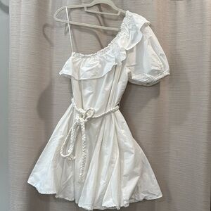 RHODE Cotton White One Shoulder Dress Size Small.